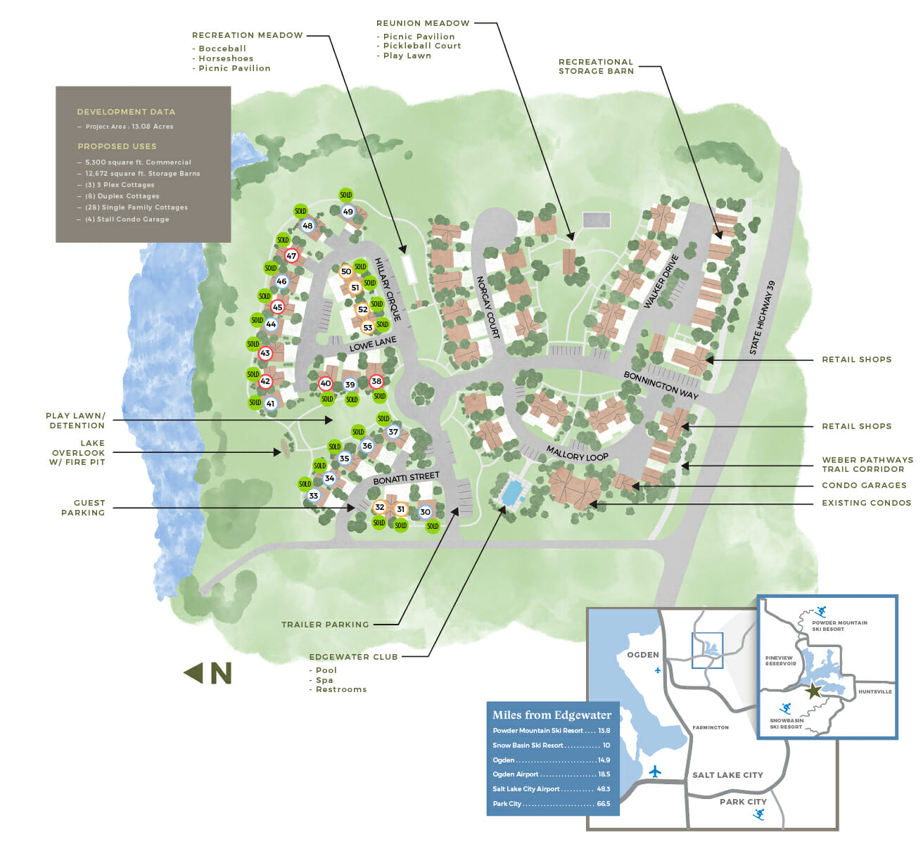 New home community map - The Escapes at Edgewater - Huntsville, Utah
